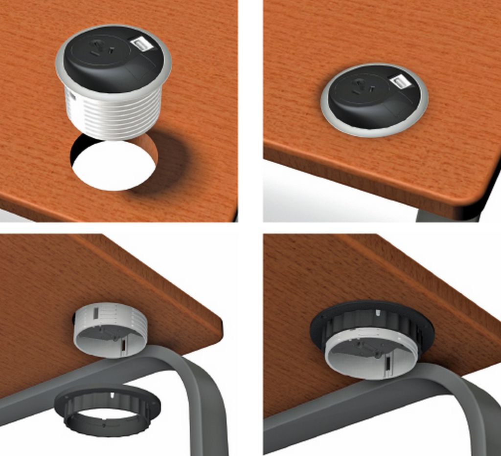 Elsafe Pixel Flush Desk Mount Usb & Gpo, Power 240Vac Wagner Online